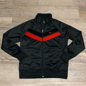 Nike Jacket Adult Medium Full Zip Gray Black Red Striped